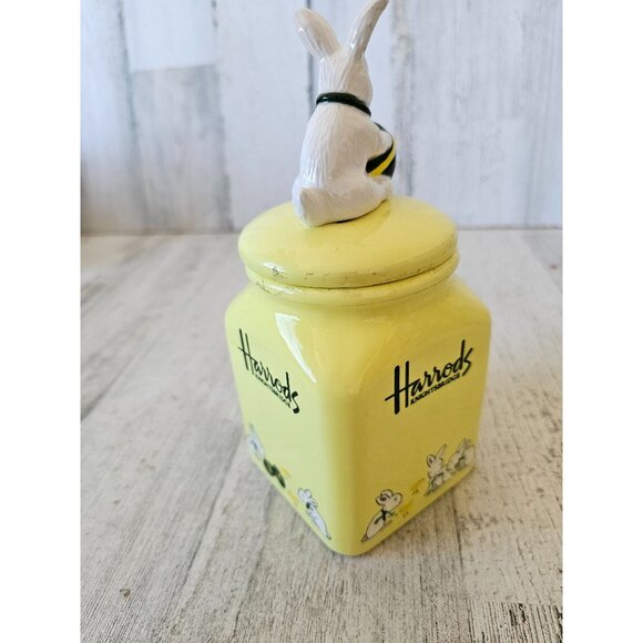 Harrods Easter canister bunny rabbit spring yellow Knightsbridge vintage unique - Picture 4 of 9